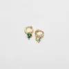 Green Pave Geometric Huggie Earrings sold by Admiral Row