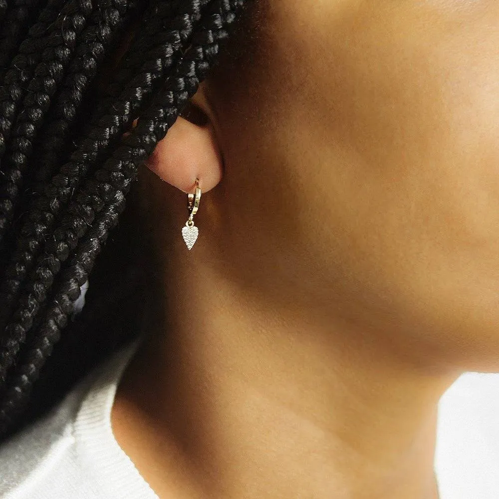 Pavé Heart Huggie Earrings sold by Admiral Row product image thumbnail 2