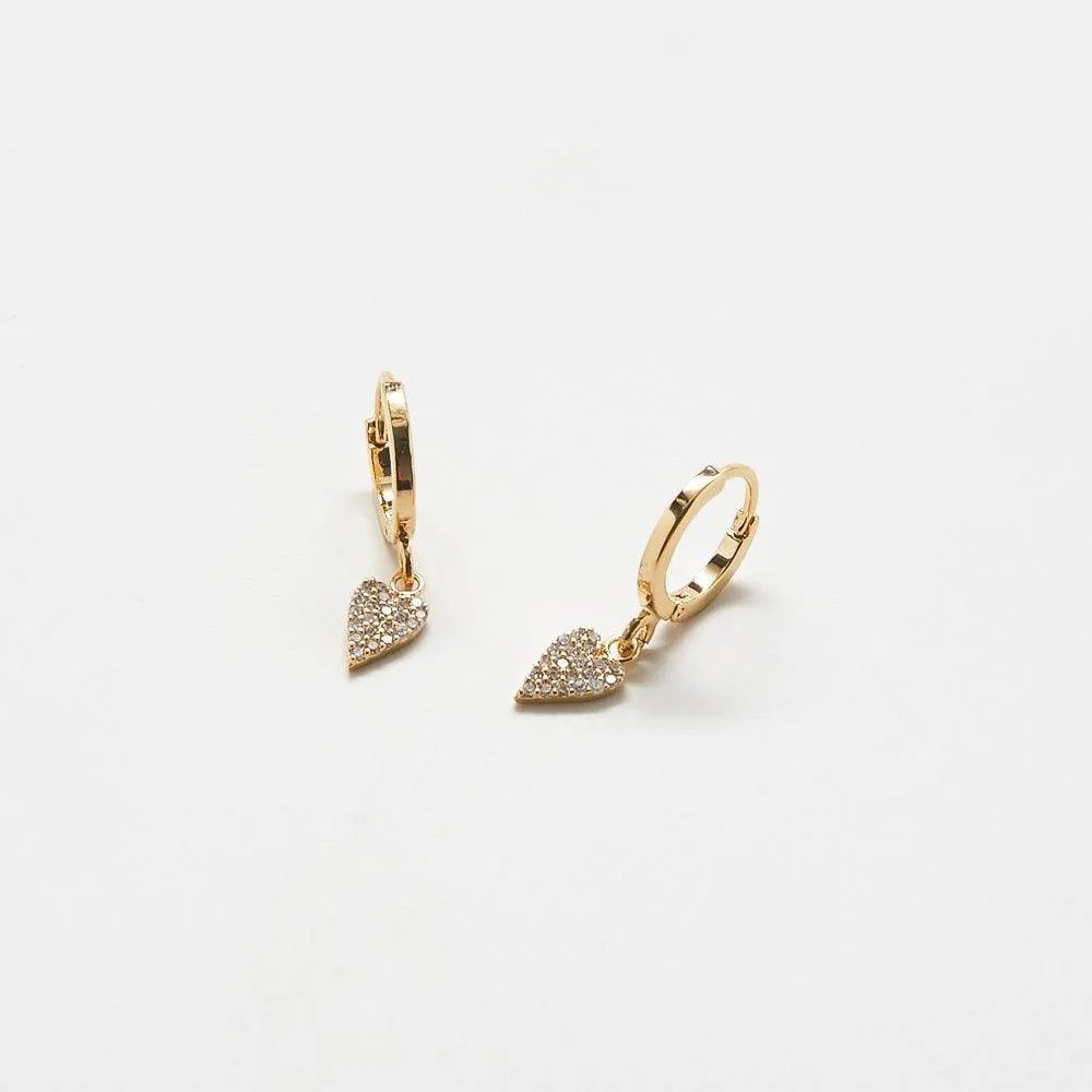 Pavé Heart Huggie Earrings sold by Admiral Row product image thumbnail 3