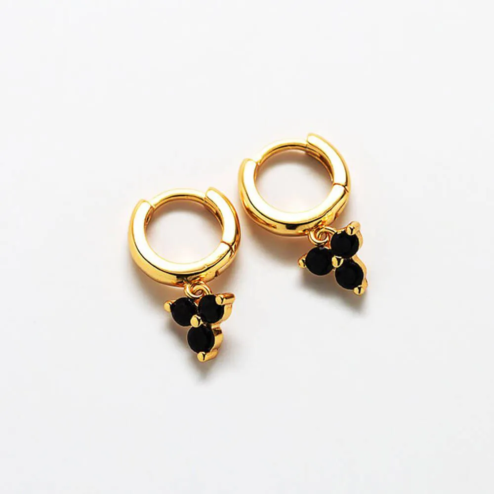 Black Pave Geometric Huggie Earrings sold by Admiral Row