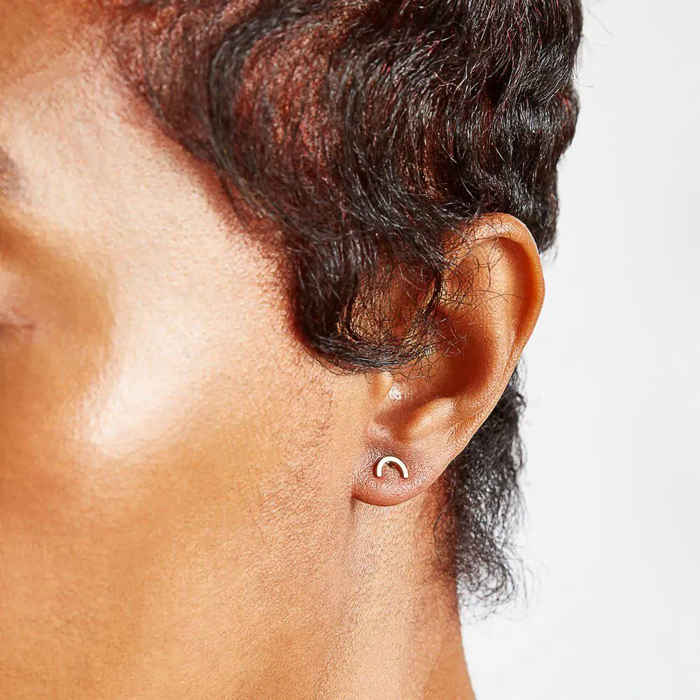 Gold Mini Arc Stud Earrings sold by Admiral Row product image thumbnail 2