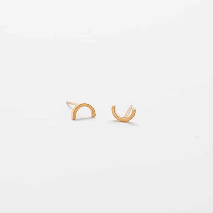Gold Mini Arc Stud Earrings sold by Admiral Row