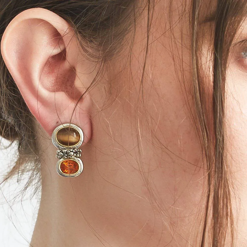 Vintage Silver Cat Eye Clip-on Earrings sold by Admiral Row product image thumbnail 2