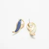 Vintage Blue Enamel Swoop Earrings sold by Admiral Row
