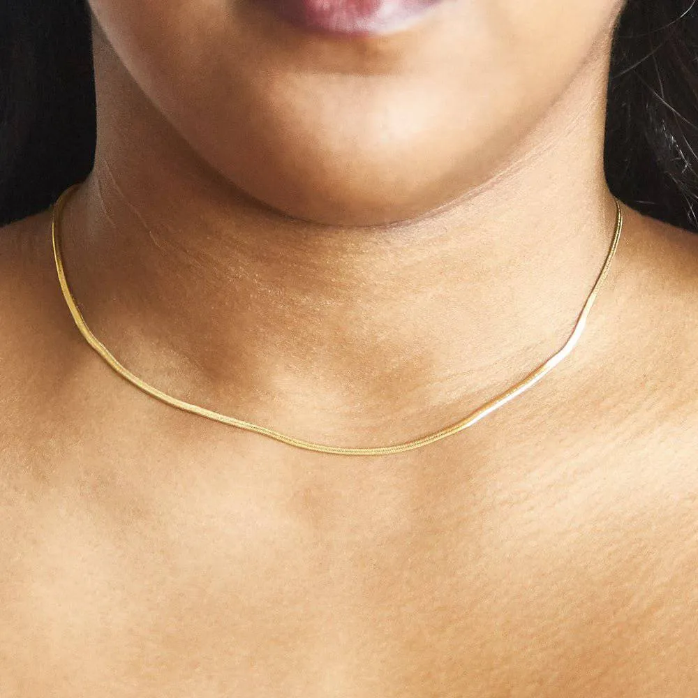 Ultra Thin Herringbone Necklace sold by Admiral Row product image thumbnail 2