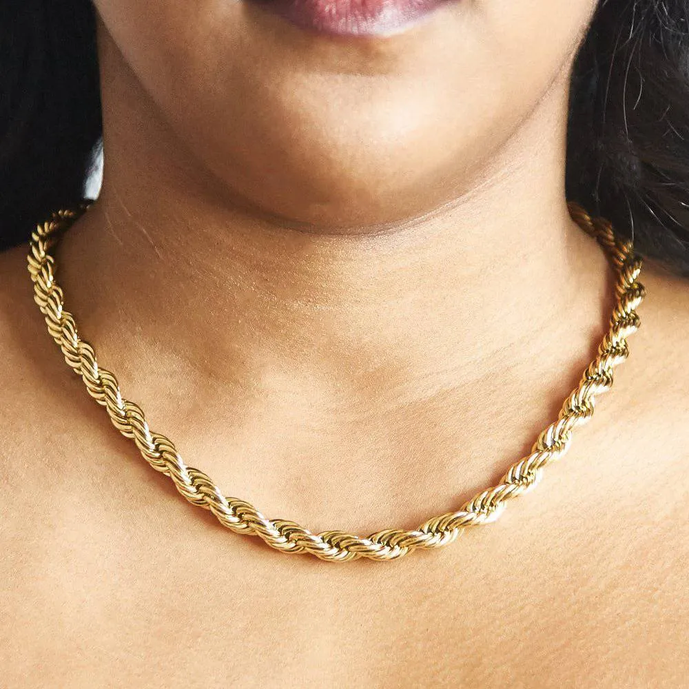 Gold Chunky Rope Chain Necklace sold by Admiral Row product image thumbnail 2