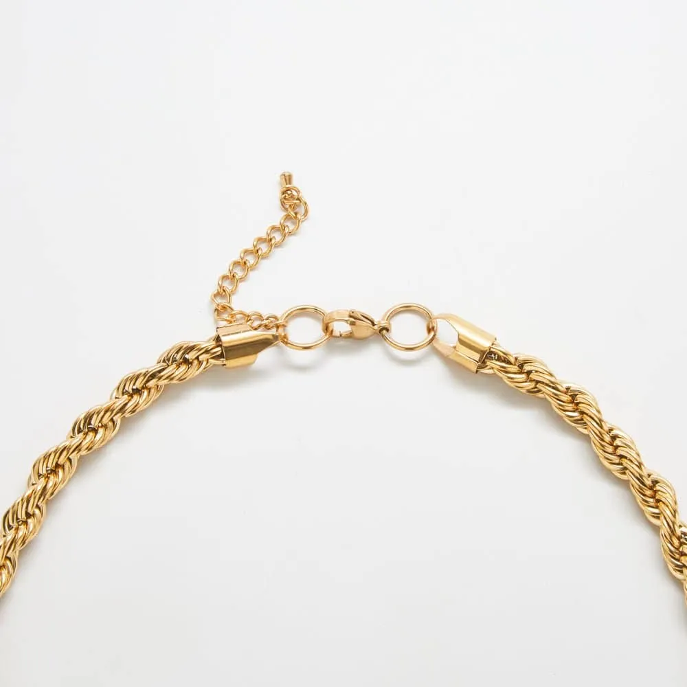 Gold Chunky Rope Chain Necklace sold by Admiral Row product image thumbnail 3