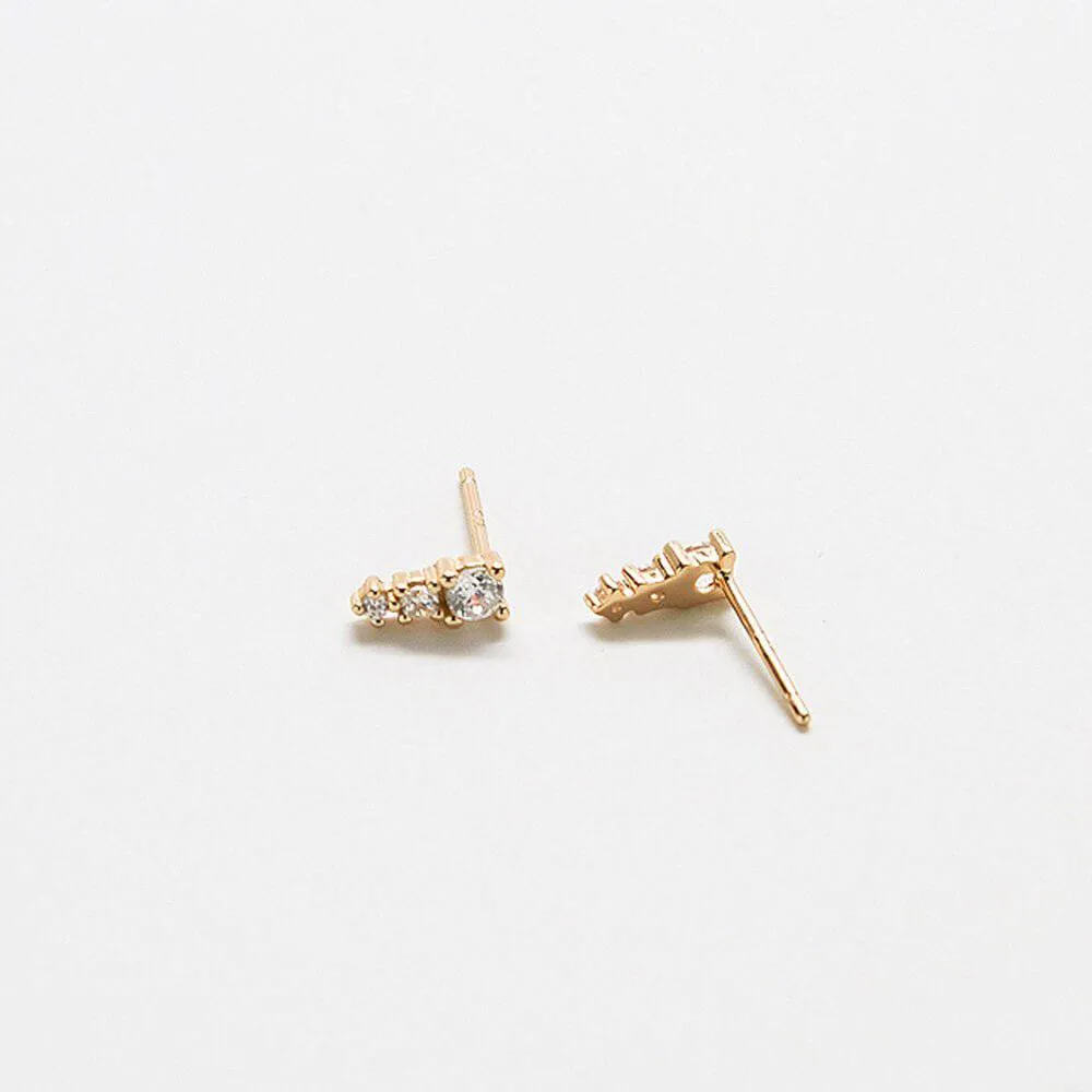 Tiny CZ Drop Bar Stud Earrings sold by Admiral Row product image thumbnail 4