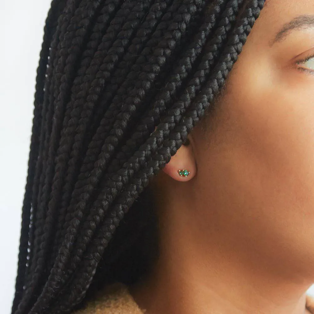 Green CZ Double Teardrop Stud Earrings sold by Admiral Row product image thumbnail 2