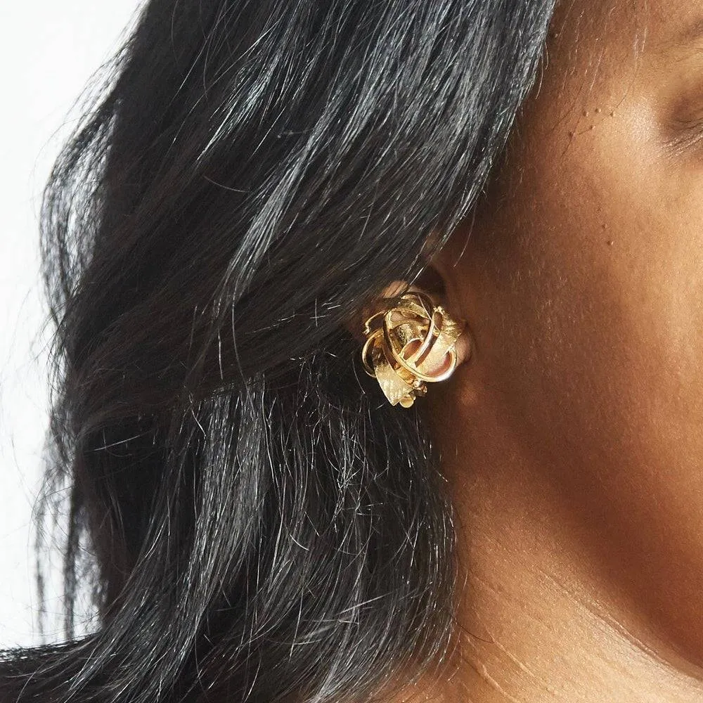 Vintage Gold Triangle Swirl Earrings sold by Admiral Row product image thumbnail 3