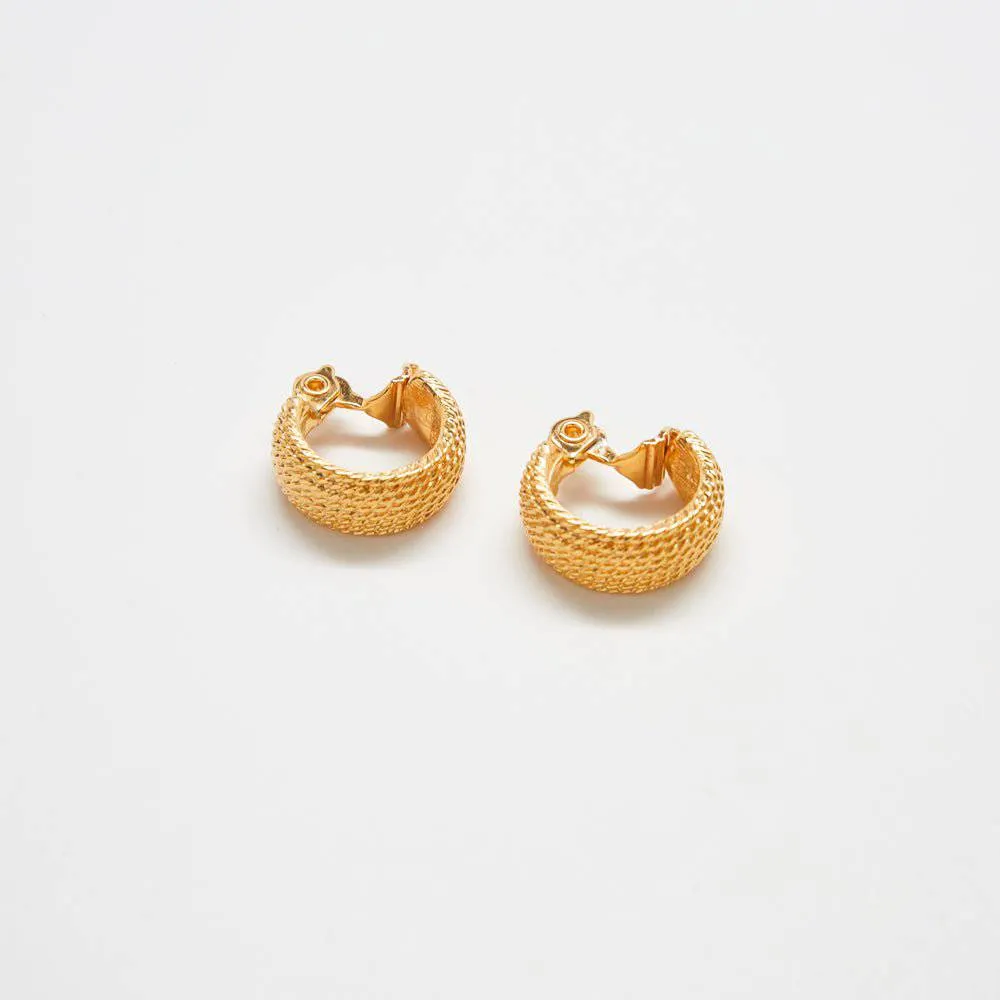 Vintage Monet Rope Twist Hoop Earrings sold by Admiral Row