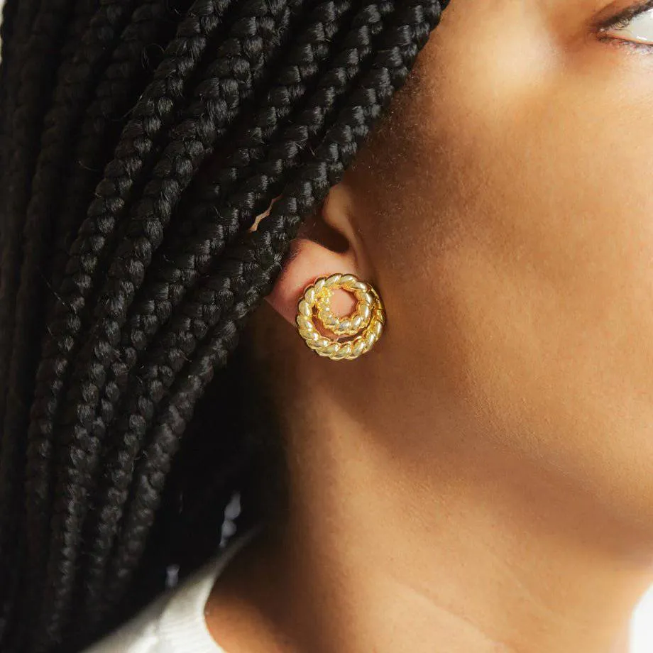 Vintage Erwin Pearl Rope Twist Stud Earrings sold by Admiral Row product image thumbnail 2