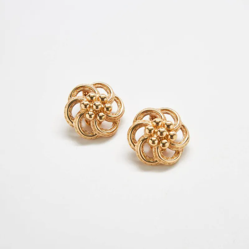 Vintage Gold Swirl Monet Earrings sold by Admiral Row