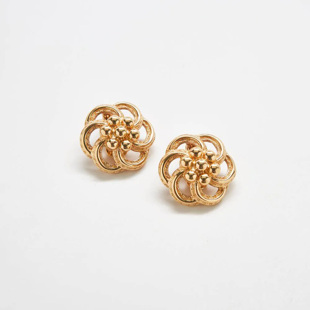 Vintage Gold Swirl Monet Earrings sold by Admiral Row