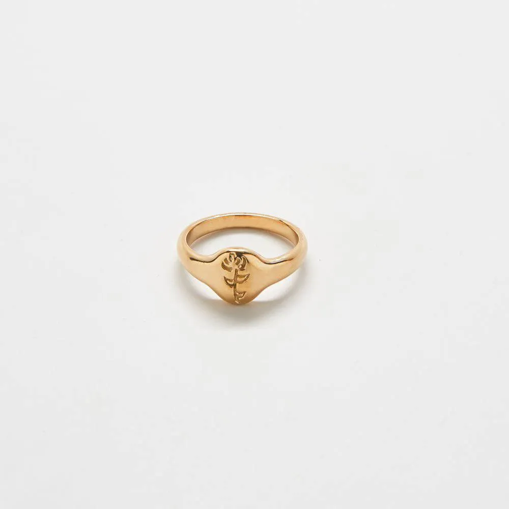 Gold Rose Signet Ring sold by Admiral Row