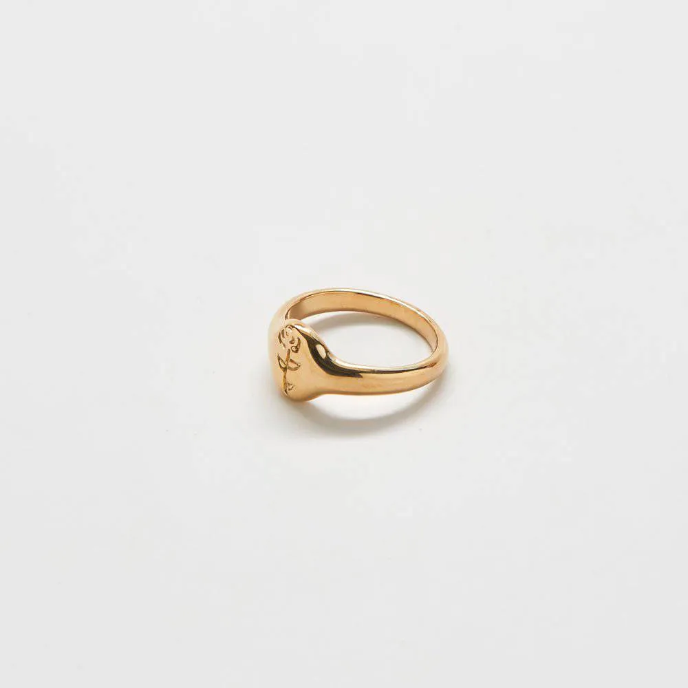 Gold Rose Signet Ring sold by Admiral Row product image thumbnail 2