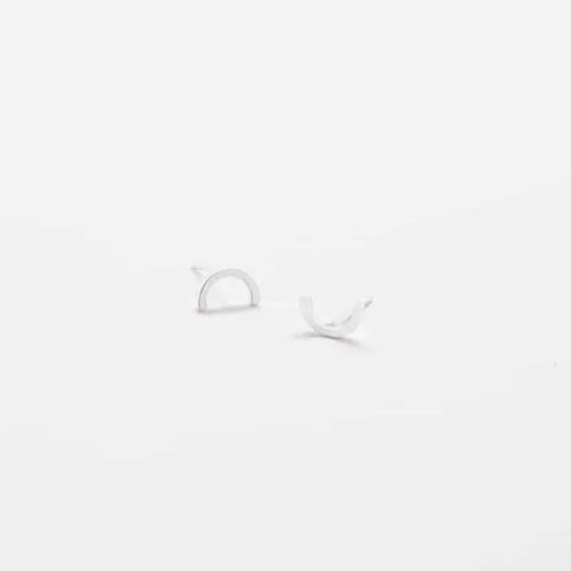 Silver Mini Arc Stud Earrings sold by Admiral Row