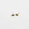 Black Triple Baguette Gold Studs sold by Admiral Row