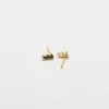 Black Triple Baguette Gold Studs sold by Admiral Row