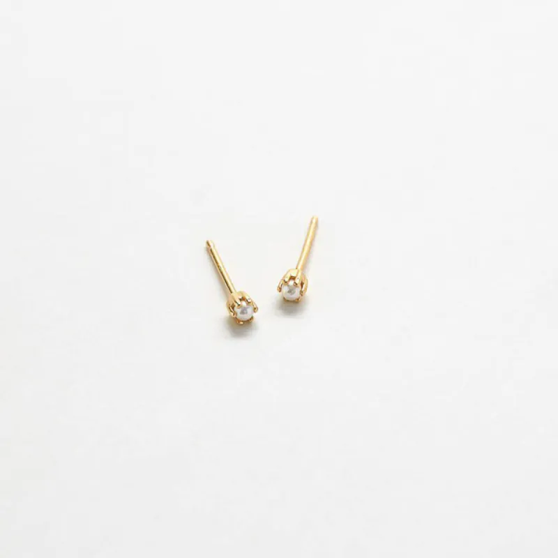 Tiny Pearl Gold Studs sold by Admiral Row