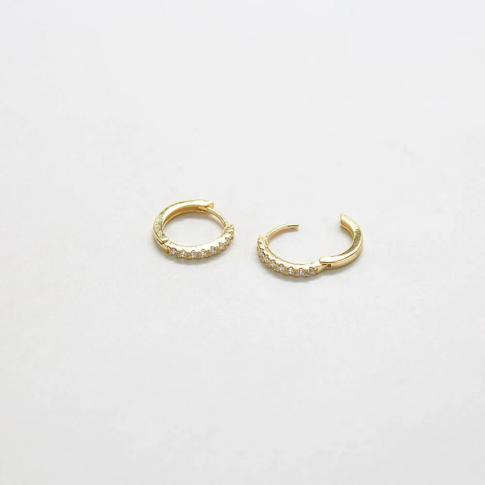 Pave Huggie Hoop Earrings sold by Admiral Row product image thumbnail 3