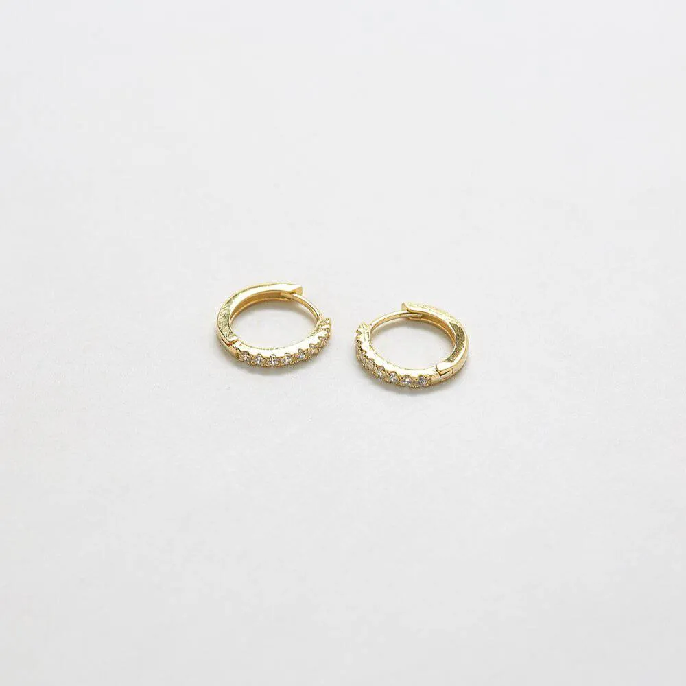 Pave Huggie Hoop Earrings sold by Admiral Row