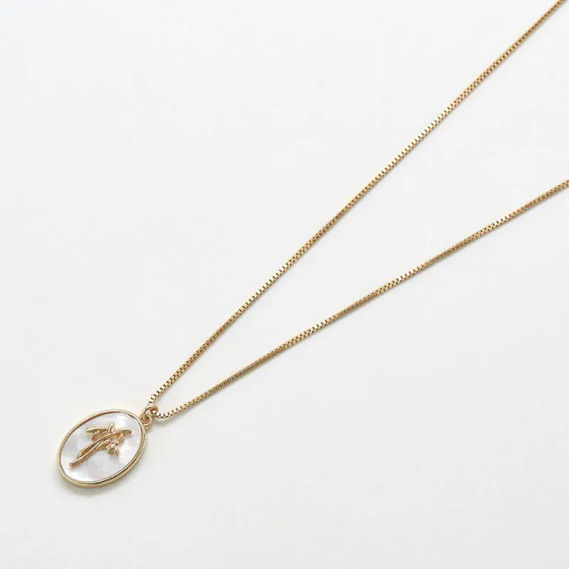 Mother of Pearl Flower Pendant Necklace sold by Admiral Row