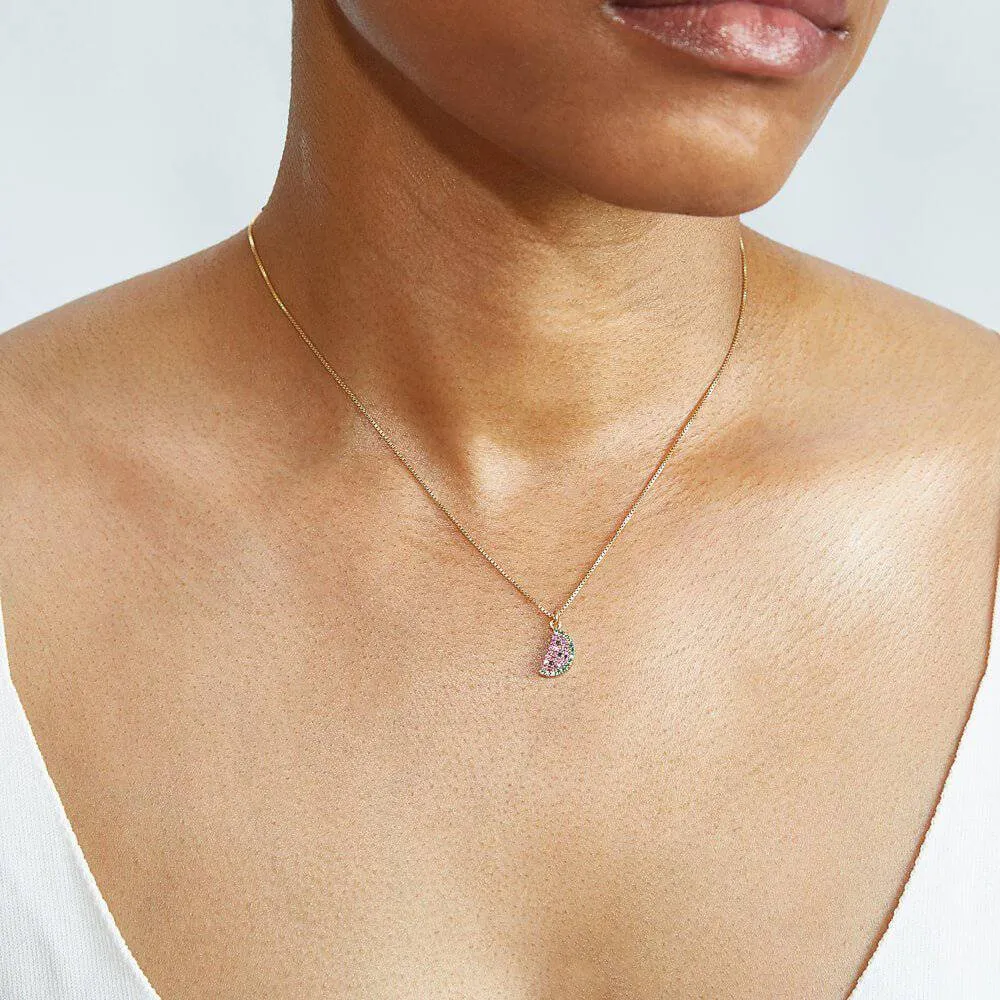 Pave Watermelon Gold Necklace sold by Admiral Row product image thumbnail 2