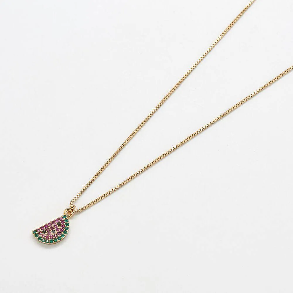 Pave Watermelon Gold Necklace sold by Admiral Row