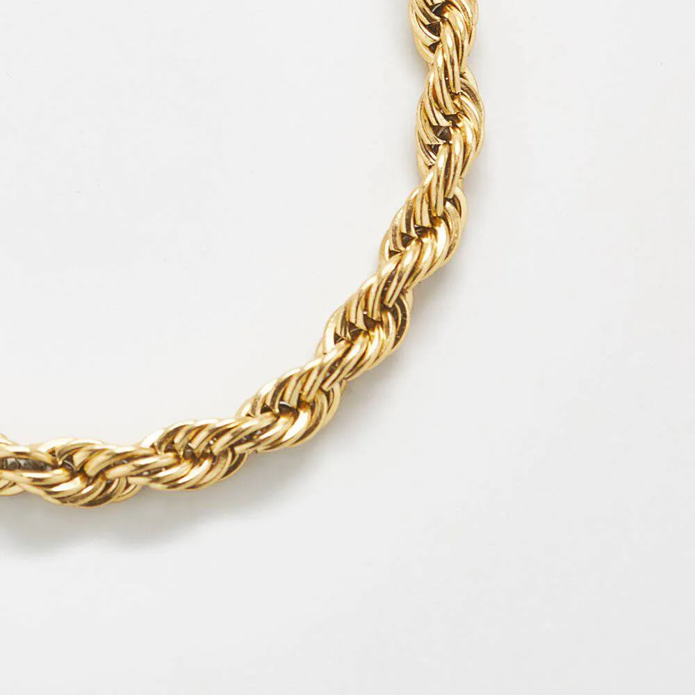 Gold Thick Rope Chain Bracelet sold by Admiral Row product image thumbnail 2