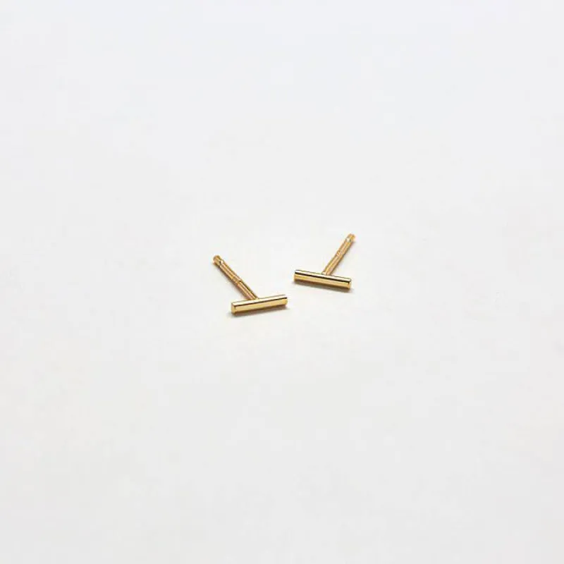 Gold Mini Bar Earrings sold by Admiral Row