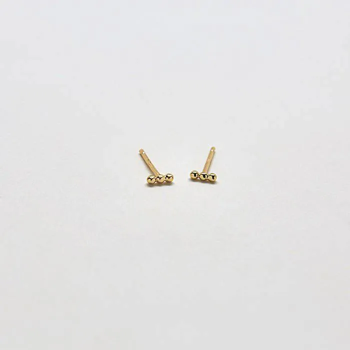 Gold Mini Bead Bar Earrings sold by Admiral Row