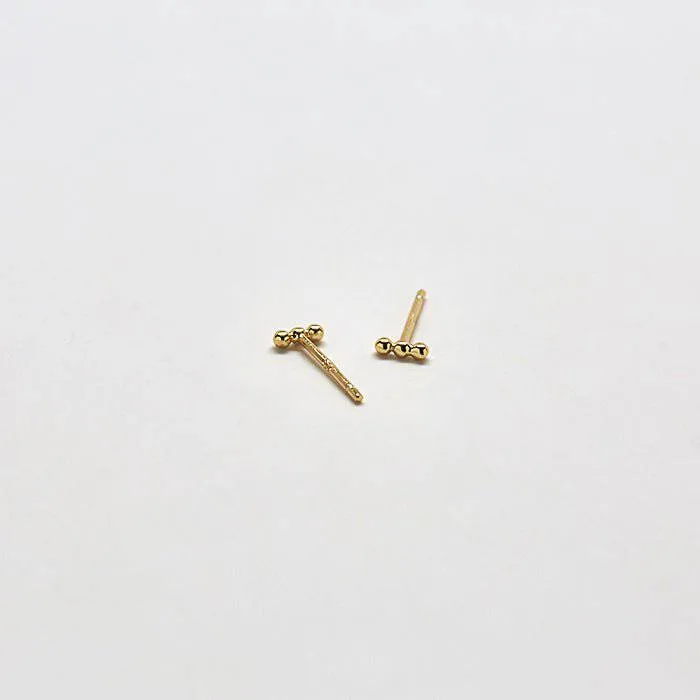 Gold Mini Bead Bar Earrings sold by Admiral Row product image thumbnail 3