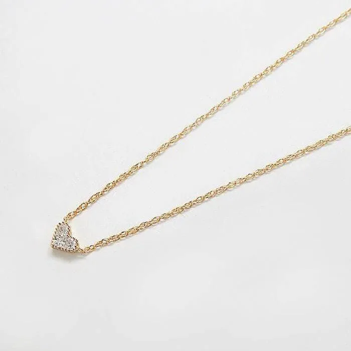 Gold Pave Heart Necklace sold by Admiral Row
