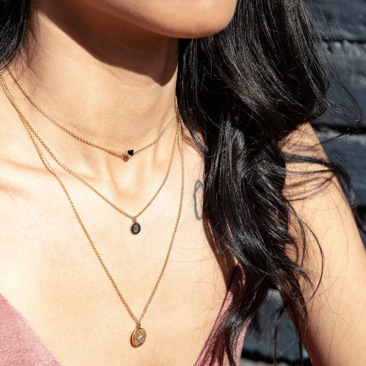 Gold Coin Pave Star Necklace sold by Admiral Row product image thumbnail 3