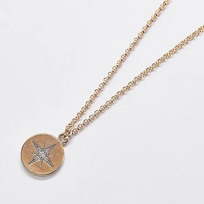 Gold Coin Pave Star Necklace sold by Admiral Row