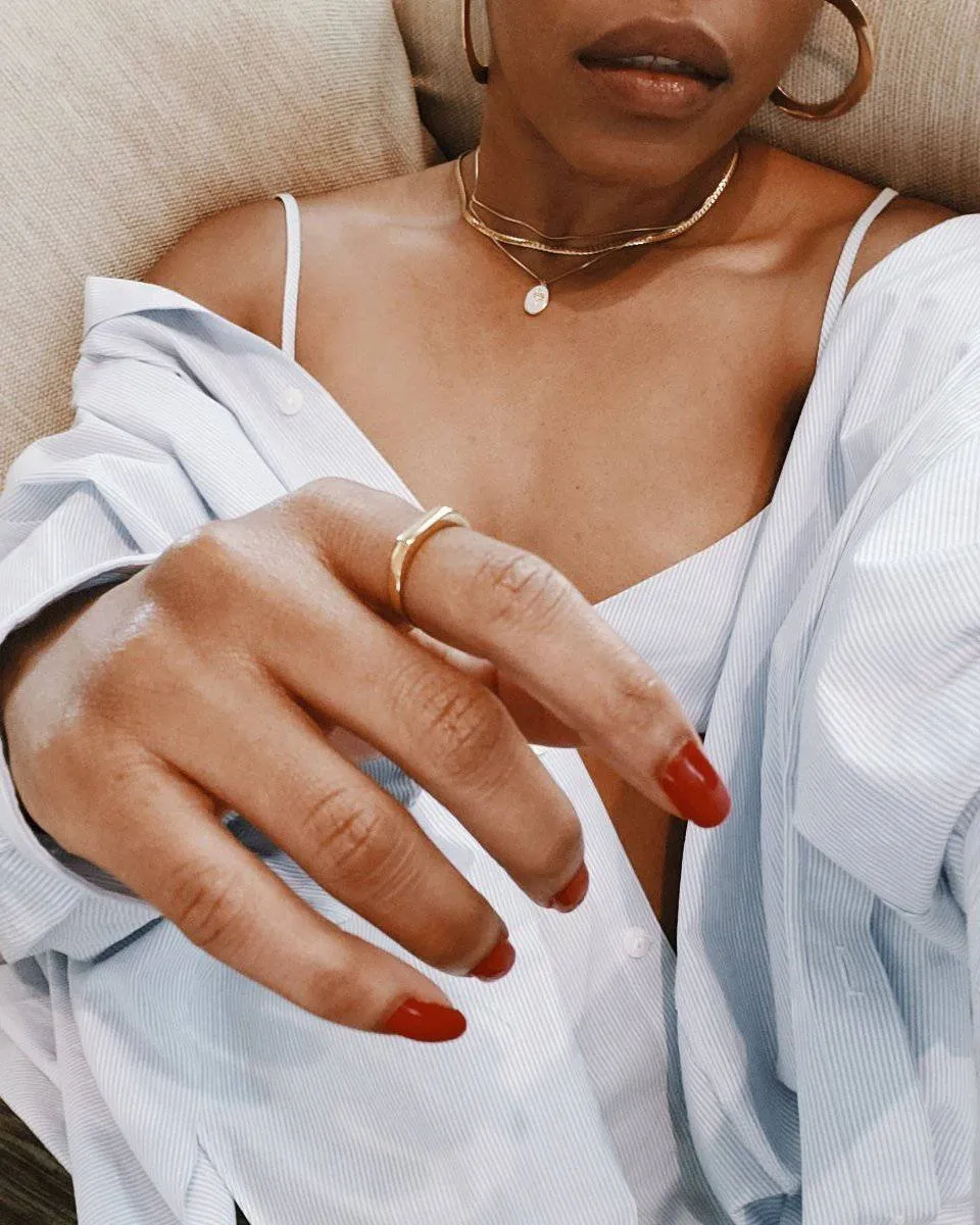 Gold Flat Top Ring sold by Admiral Row product image thumbnail 2