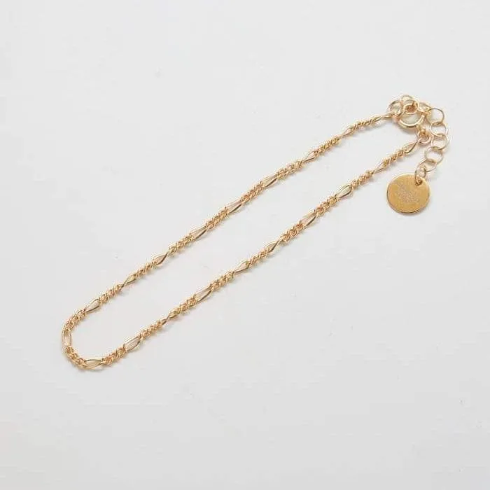 Gold Figaro Chain Bracelet sold by Admiral Row