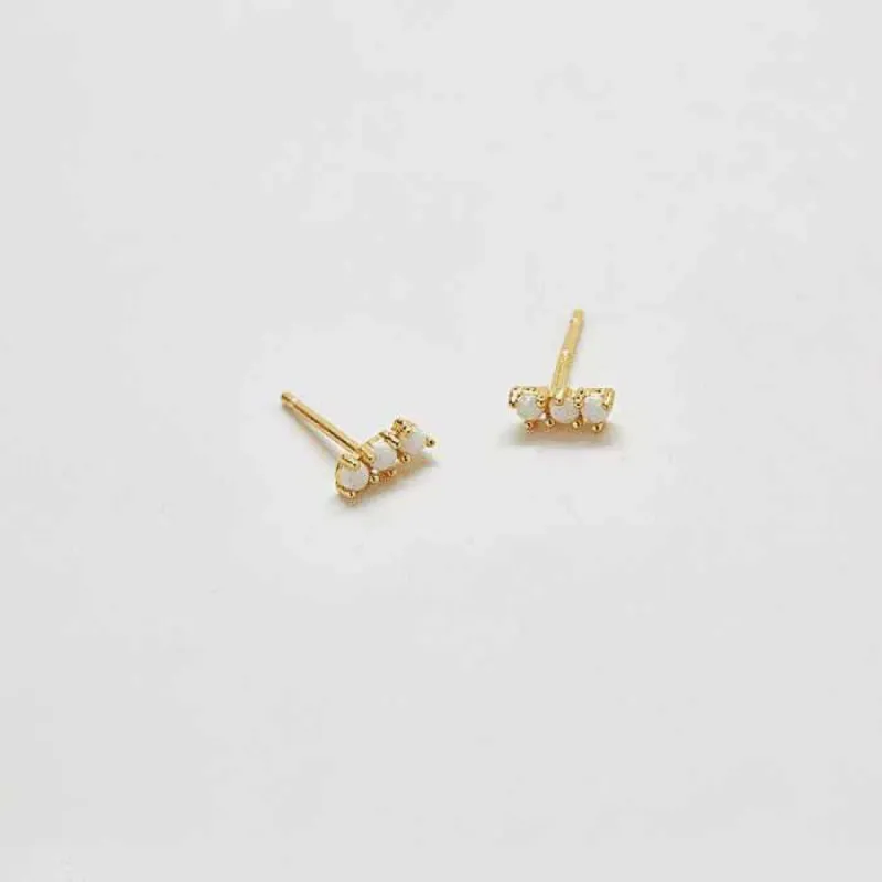 Gold Opal Bar Earrings sold by Admiral Row