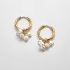 Gold Pearl Huggie Earrings - Best Seller sold by Admiral Row