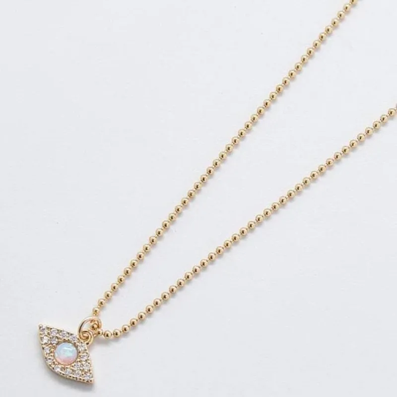 Opal Pave Gold Eye Necklace sold by Admiral Row
