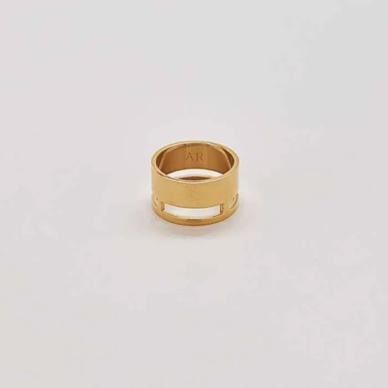 Gold Geo Wide Bar Ring sold by Admiral Row