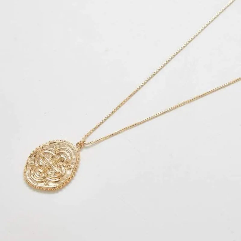 Cross Gold Medallion Necklace sold by Admiral Row