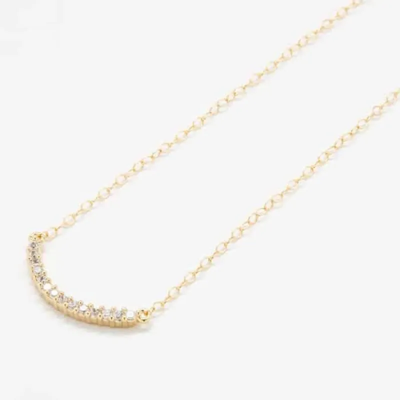 Gold Pave Curved Bar Necklace sold by Admiral Row
