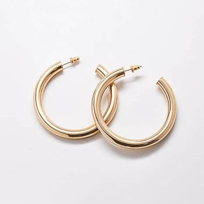 Medium Gold Hoop Earrings - Best Seller sold by Admiral Row