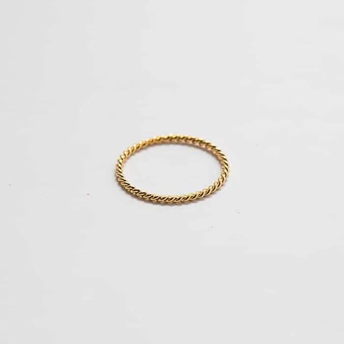 Gold Rope Twist Stacking Ring sold by Admiral Row