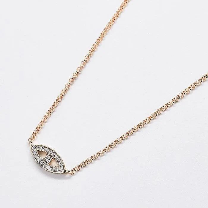 Gold Pave Evil Eye Necklace sold by Admiral Row