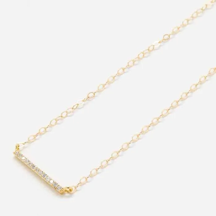 Gold Pave Bar Necklace sold by Admiral Row