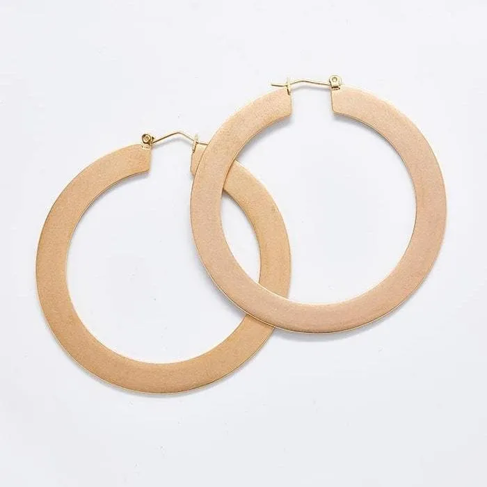 Matte Large Gold Hoop Earrings sold by Admiral Row