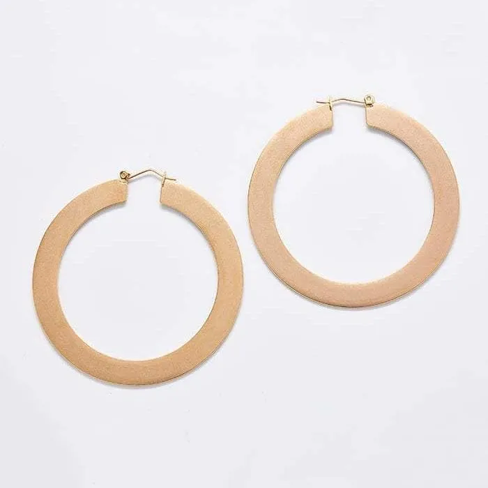 Matte Large Gold Hoop Earrings sold by Admiral Row product image thumbnail 3